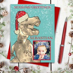 Jul-dinosaur Personlig Foto Helg Vykort