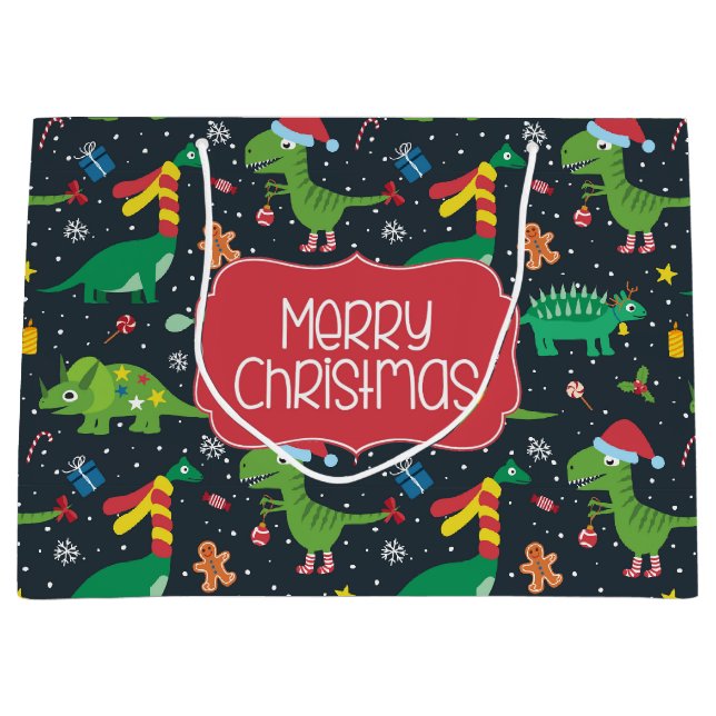 Jul Dinosaur Presentpåse (Framsidan)