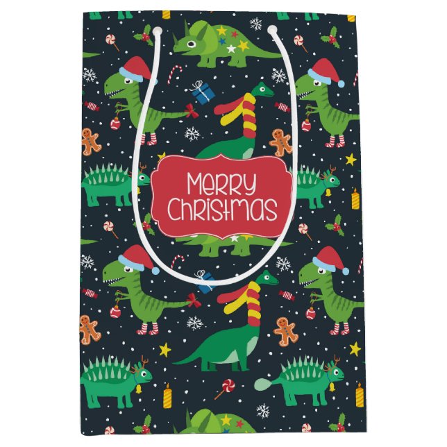 Jul Dinosaur Presentpåse (Framsidan)