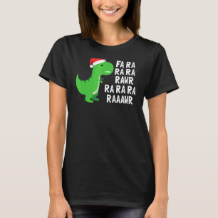 Jul Dinosaur Rex Fa Ra Ra Rawr Julafton Kids Bo T Shirt