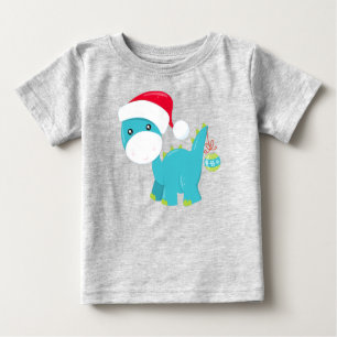 Jul Dinosaur, Santa Hat, Dino, Brontosaurus T Shirt