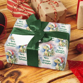 Jul Dinosaur Santa Hat Presentpapper