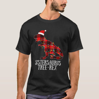 Jul Dinosaur Santa Play Ljus Sistersaurus T Shirt