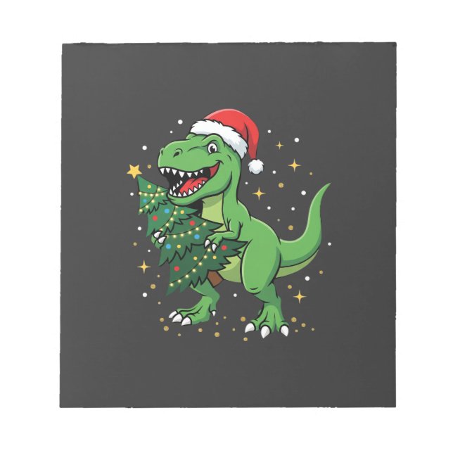 Jul Dinosaur Santa T Rex Anteckningsblock (Framsida)