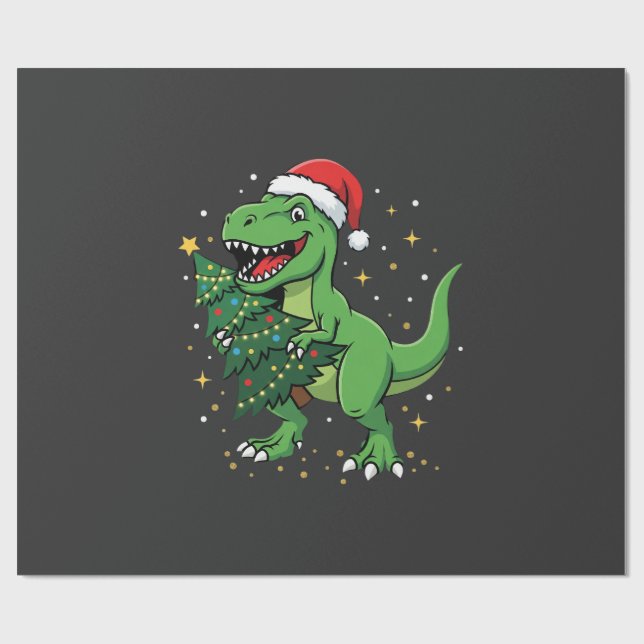 Jul Dinosaur Santa T Rex Presentpapper (Platt)