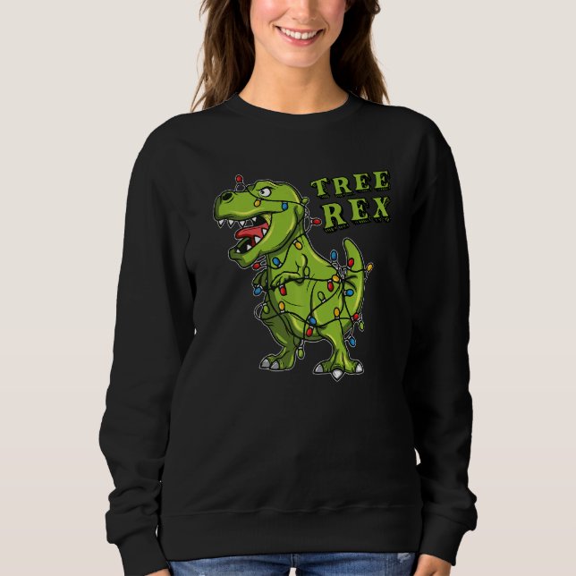 Jul Dinosaur Träd Rex Jul Kotume Pajam T Shirt (Framsida)
