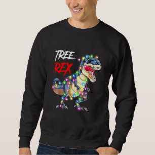 Jul Dinosaur Träd Rex Ljus Män Pojkar Barn X Lång Ärmad Tröja