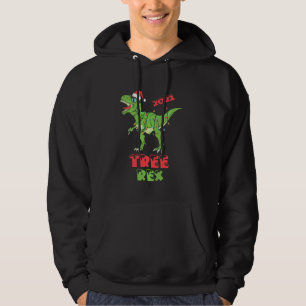 Jul Dinosaur Träd Rex Pajamas Funny Julafton Lig Hoodie