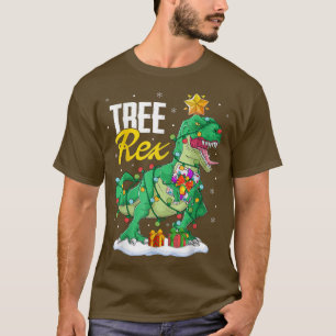 Jul Dinosaur Träd Rex Pajamas Manar Boys Julafton T Shirt
