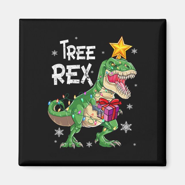 Jul Dinosaur Träd Rex Pajamas Manar Boys Kids Magnet (Framsidan)