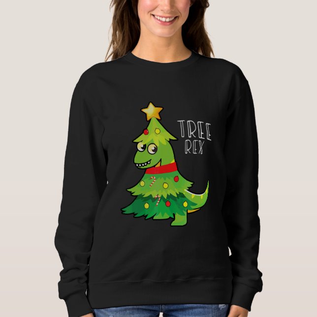Jul Dinosaur Träd Rex Pyjamas Män Pojkar Barn  T Shirt (Framsida)