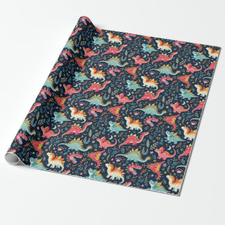 Jul Dinosaur Wrapping Papper Roll Presentpapper