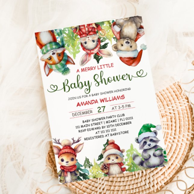 Jul Djur Baby Shower Inbjudningar (Skapare uppladdad)