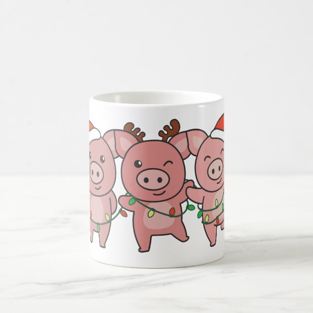 Jul-djur i gris Cute Grisar Kaffemugg (Center)