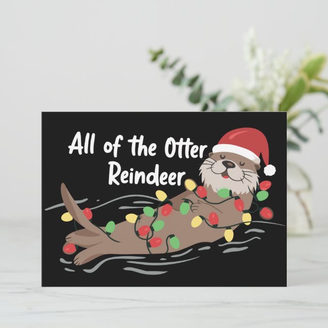 Jul Djurligt Xmas Alla Utter Renar Djur Julkort (Stående Fram)