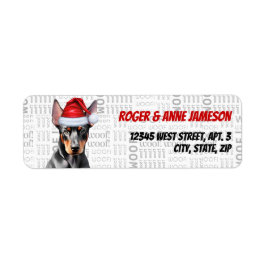 Jul Doberman Pinscher Hund älskare Adress Returadress Etikett