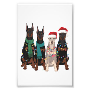 Jul Dobermann Älskare Hund Mamma Högtid Fototryck