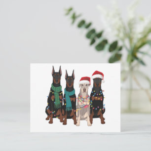 Jul Dobermann Älskare Hund Mamma Högtid Helg Vykort