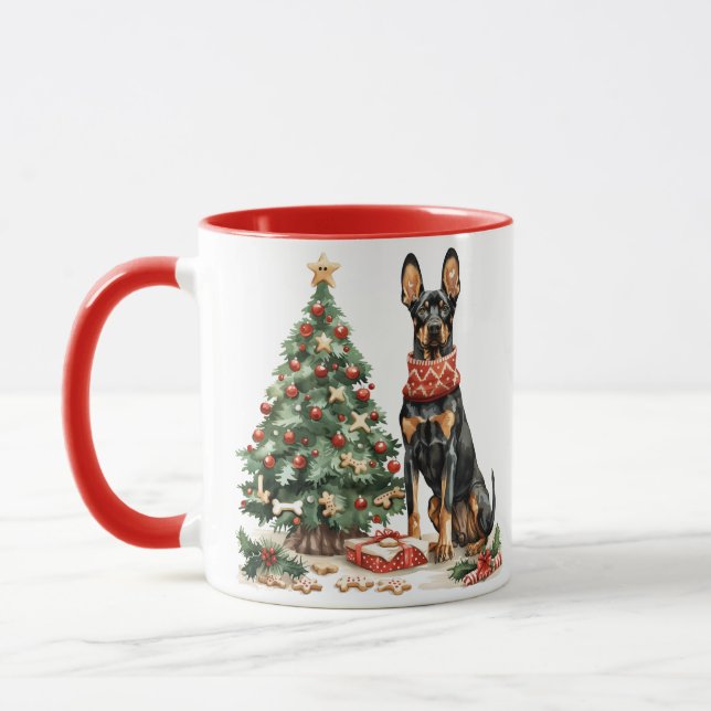 Jul Dobermann Hundar Mugg (Vänster)