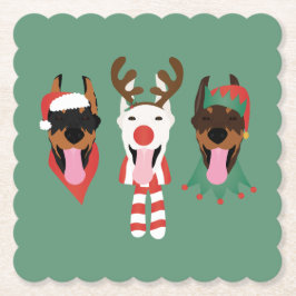 Jul Dobermann Hundar Underlägg Papper