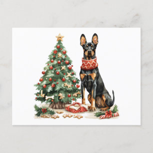 Jul Dobermann Hundar Vykort