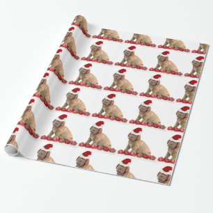 Jul Dogue de Bordeaux som slår in papper Presentpapper