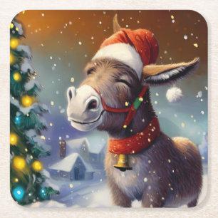 Jul Donkey 1 Underlägg Papper Kvadrat