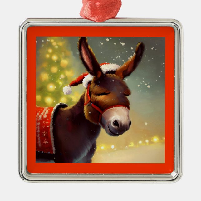 Jul Donkey 4 Julgransprydnad Metall (Framsidan)