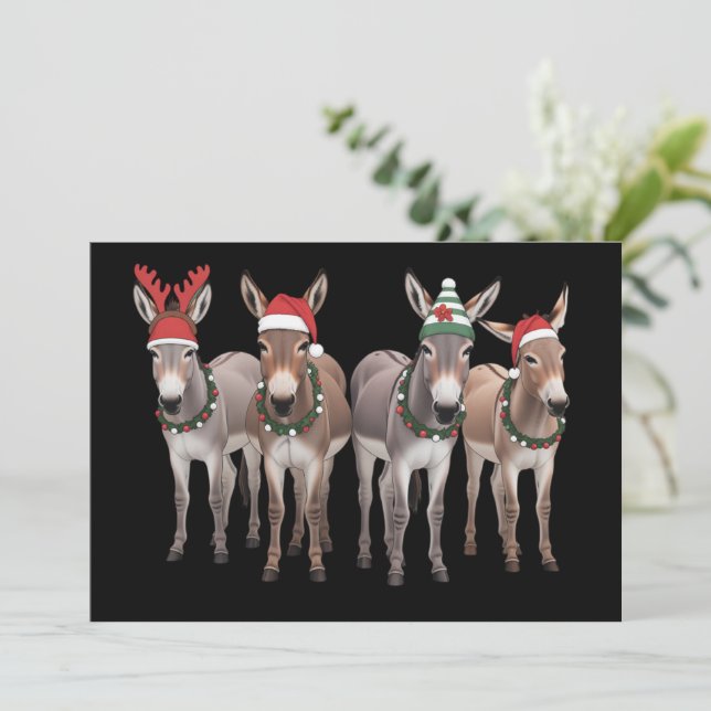 Jul-donkey-älskare present gård jul  julkort (Stående Fram)