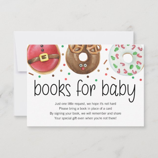 Jul Donut Baby Sprinkle Bokar för Baby Card Tack Kort (Framsida)