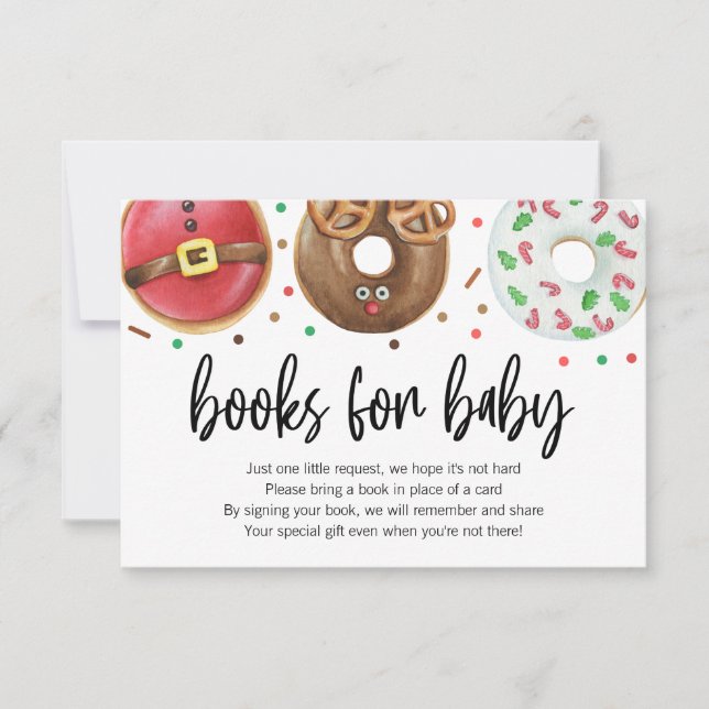 Jul Donut Baby Sprinkle Bokar för Baby Card Tack Kort (Framsida)