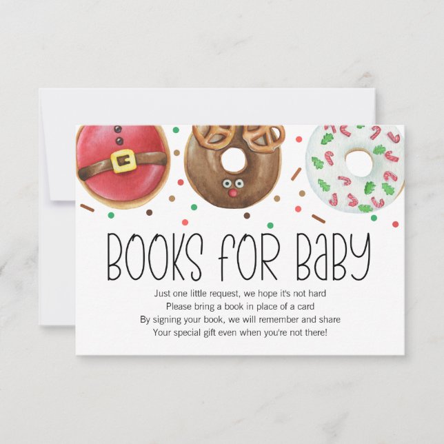 Jul Donut Baby Sprinkle Bokar för Baby Card Tack Kort (Framsida)