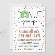 Jul Donut Grow upp födelsedagsinbjudan