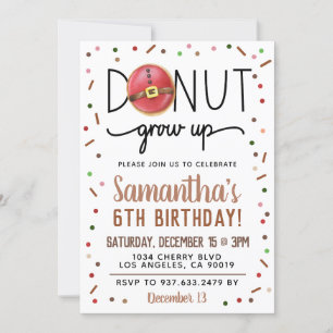 Jul Donut Grow upp födelsedagsinbjudan Inbjudningar