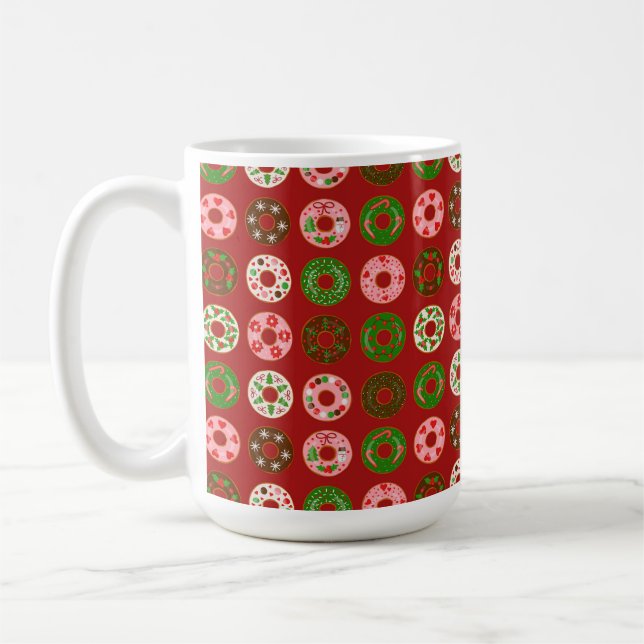 jul Donut Helgdag Treat Mönster Kaffemugg (Vänster)
