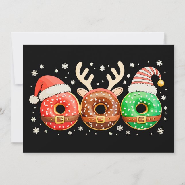 Jul Donuts Tomte Ren Xmas Munk Julkort (Framsida)
