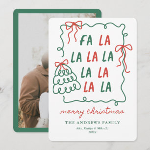 Jul Doodle Bågar Röd & Grön God Jul Julkort