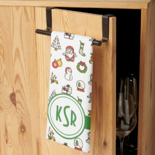 Jul Doodles Monogram Kökshandduk
