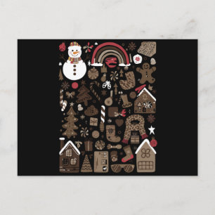 Jul Doodles Retro Högtid Vintage Träd Vykort