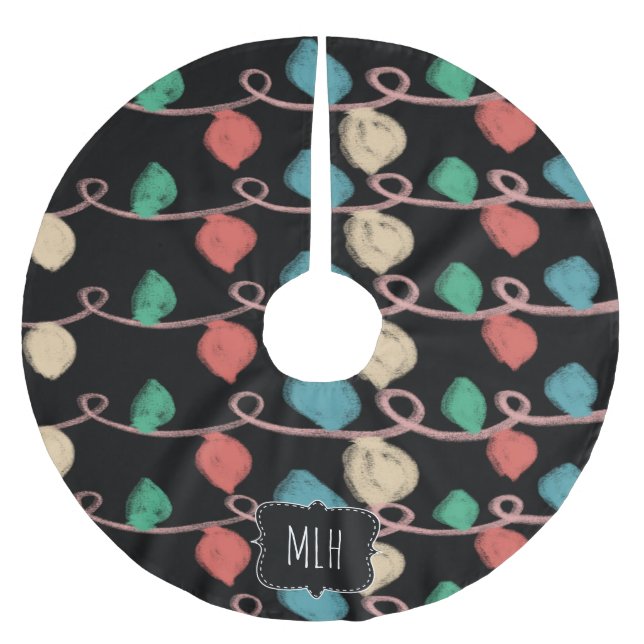 Jul Doodles String Ljus Family Initial Julgransmatta Borstad Polyester (Framsidan)