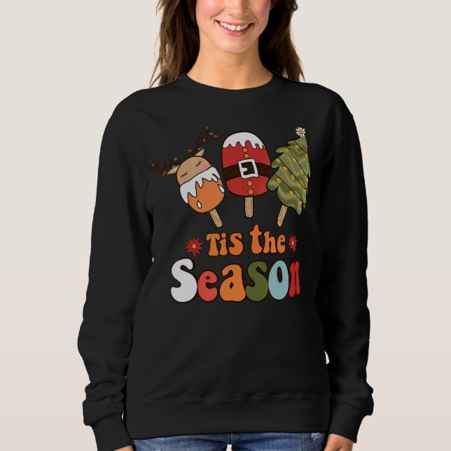 Jul Doodles Tis' Season Retro Helgdag Co. T Shirt (Framsida)