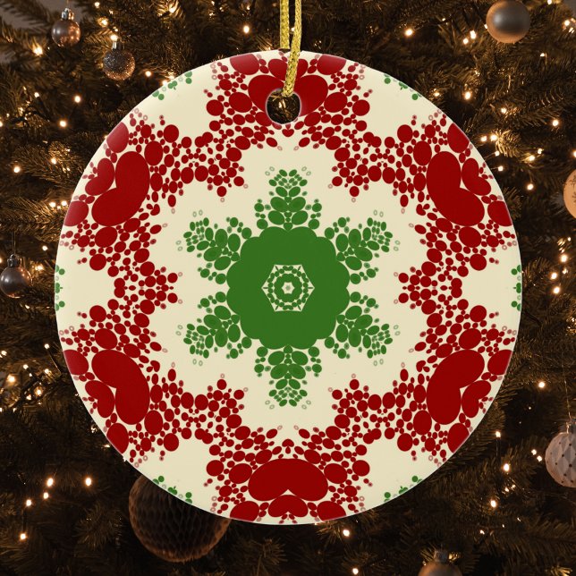 Jul Dot Mandala Julgransprydnad Keramik (Skapare uppladdad)