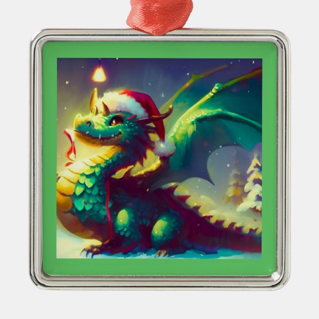 Jul Dragon 3 Julgransprydnad Metall (Framsidan)
