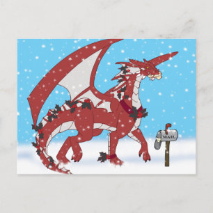 Jul Dragon Helg Vykort