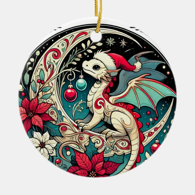 Jul Dragon Julgransprydnad Keramik (Framsidan)