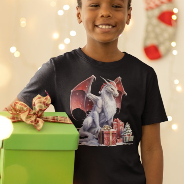 Jul Dragon Mythical Santa T Shirt (Skapare uppladdad)