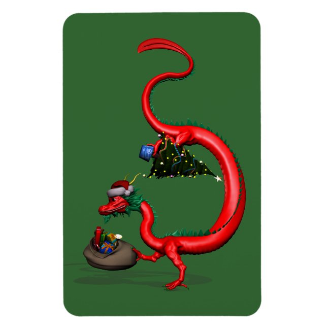 Jul Dragon Santa Magnet (Vertikal)