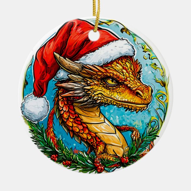Jul-drake Julgransprydnad Keramik (Framsidan)