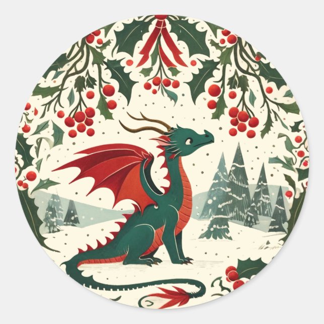 Jul-drake                                          runt klistermärke (Framsida)