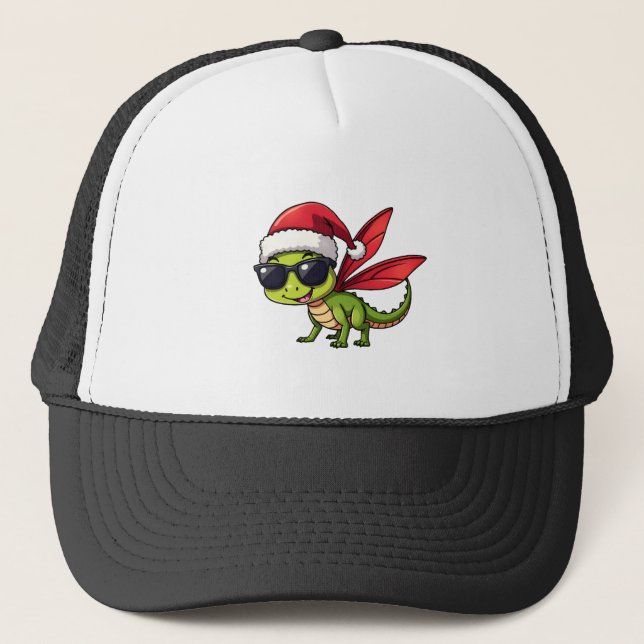 Jul Drakflyg Santa Hatt Roligt Xmas Barn Keps (Framsida)